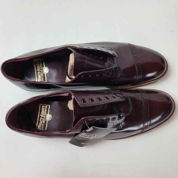 Stacy Adams Madison Mens Burgundy Kidskin Leather Cap Toe Oxford Shoes 00012-05 main image 5